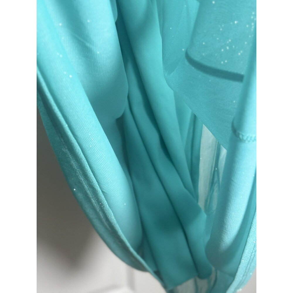 Sweet Storm Mint Green Glitter Maxi Dress Prom Formal Party Sleeveless SZ Large - Picture 5 of 16